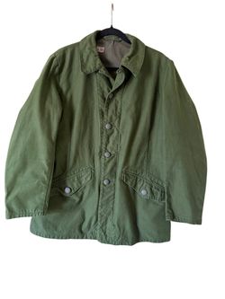 Vintage Swedish Olive Green cargo Military Field Jacket