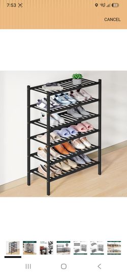 Smiry Bamboo Shoe Rack for Closet