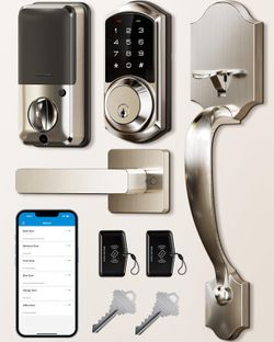 Veise VE06-H Smart Front Door Lock Handle Set - Satin Nickel
