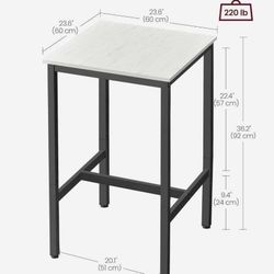 Metal Frame Height Bar Table, Kitchen Dining Table, High Top Pub Table