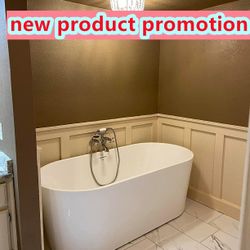 67” Freestangding Bathtub,Bath Tub, White Soaking Tub – Oval Acrylic Bathtubs cUPC Certified