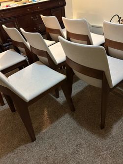 Teak dining chairs (8)