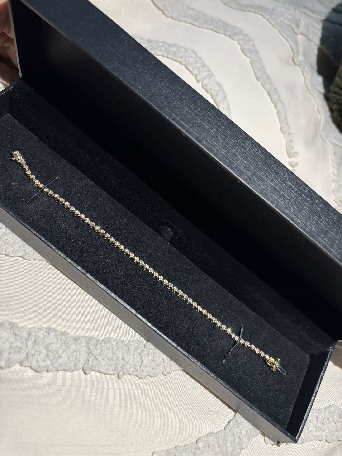 10K Yellow Gold Diamond Tennis Bracelet – 1 CT TW