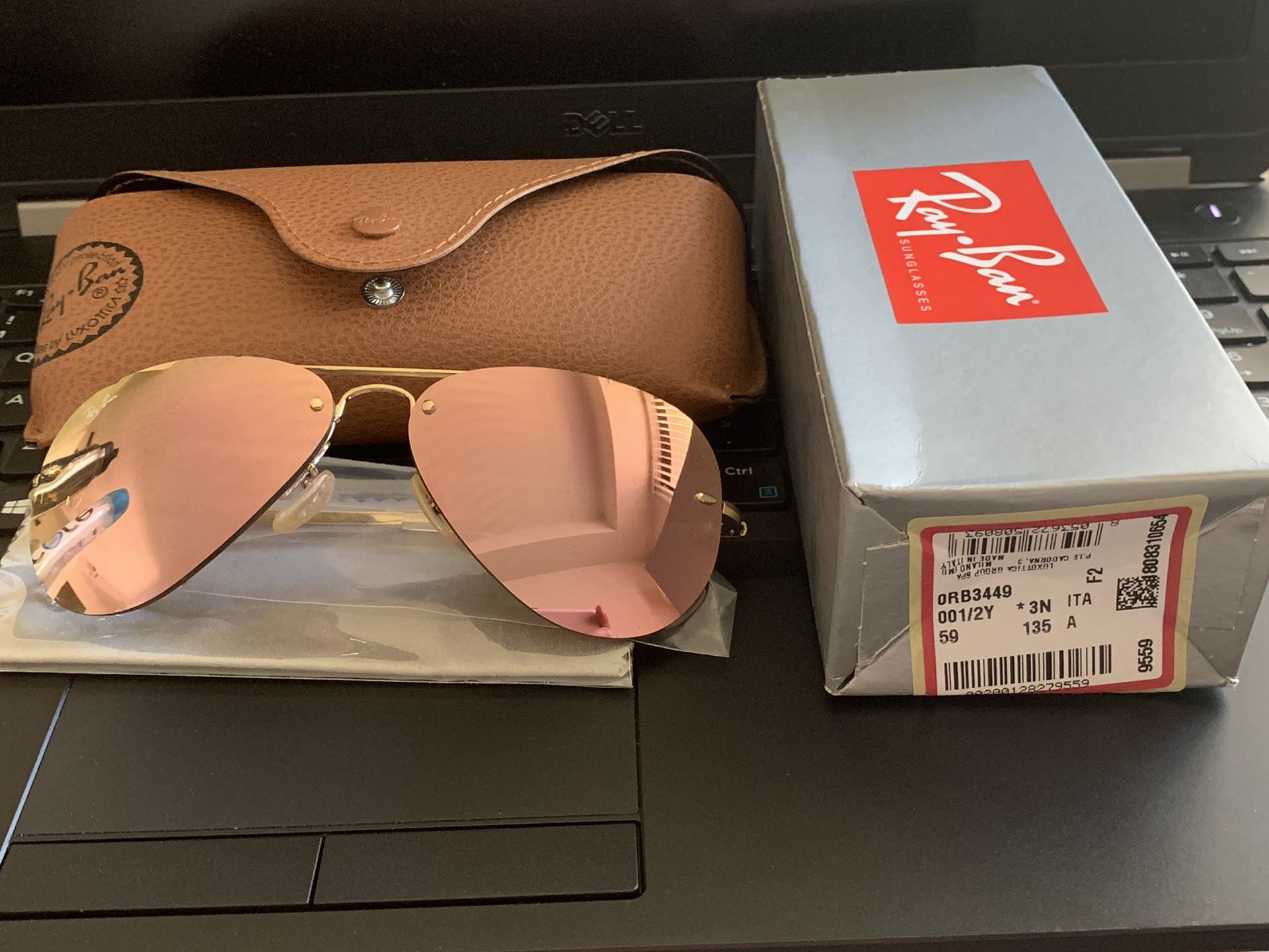 Authentic Ray Ban RB3449 Gold (001/2Y) 59/14-135