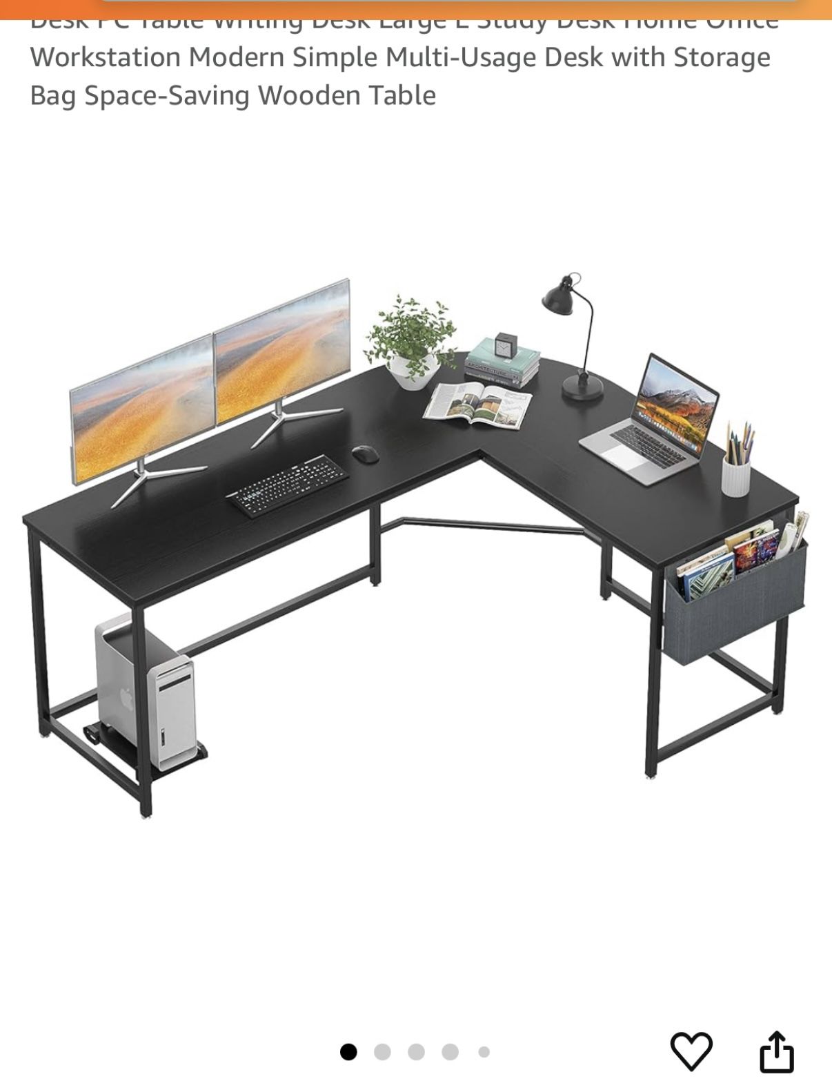 Large Black Corner Desk