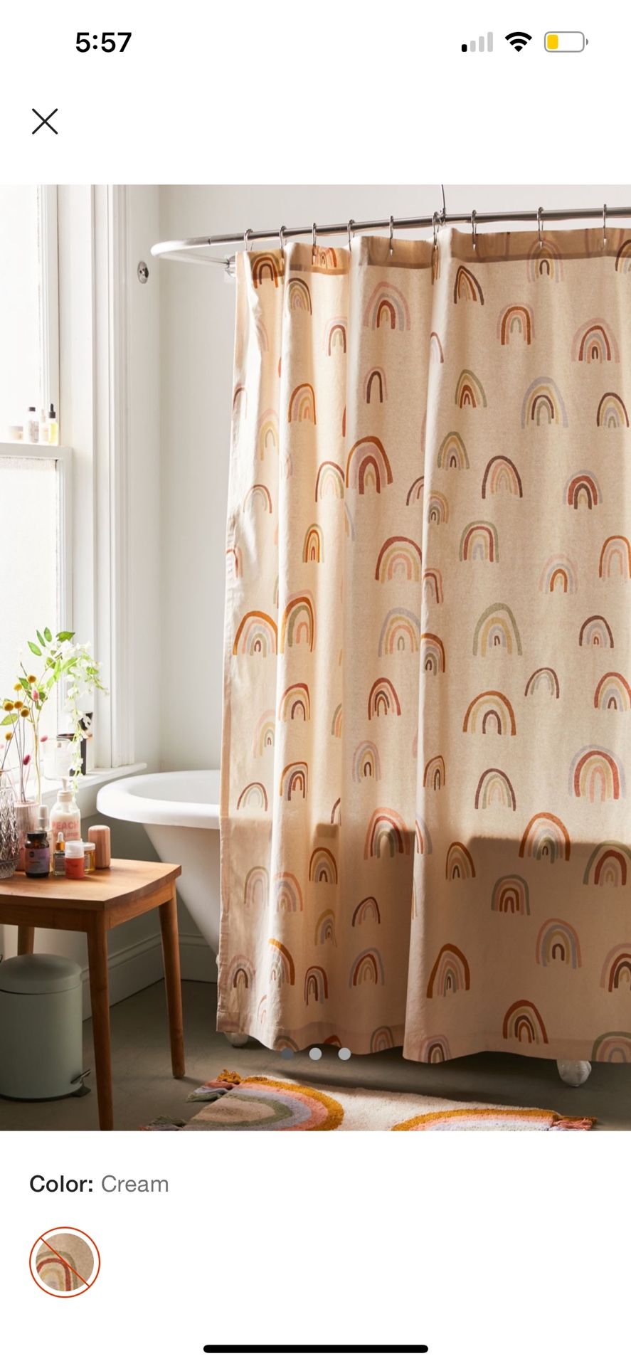 Urban Outfitters Boho Rainbow Shower Curtain