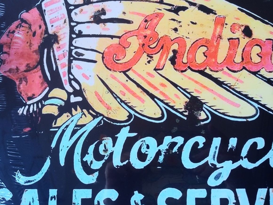 Indian Motorcycle metal sign. 12x16