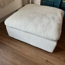 Kennedy Cream 40" Square Cocktail Ottoman