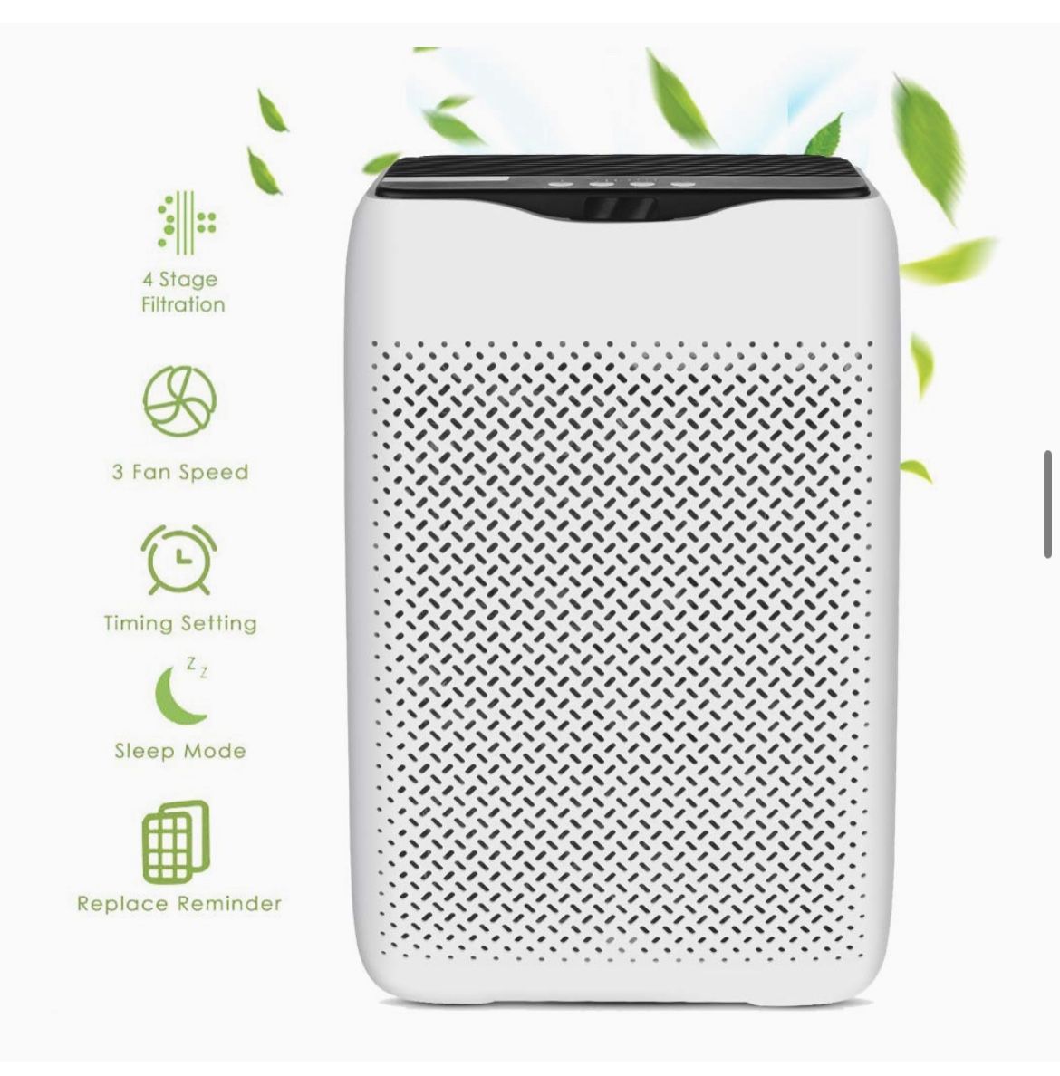 COOCHEER Air Purifier with HEPA Combination Filter & Activated Carbon Filter and Car Timer, 99.97% Filter Performance Perfect and CADR 258 m³/h, for A