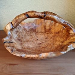 Hand Carved Wooden Basket