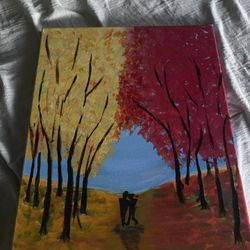 Set Of 2 Autumn Canvas Painting 20 Each