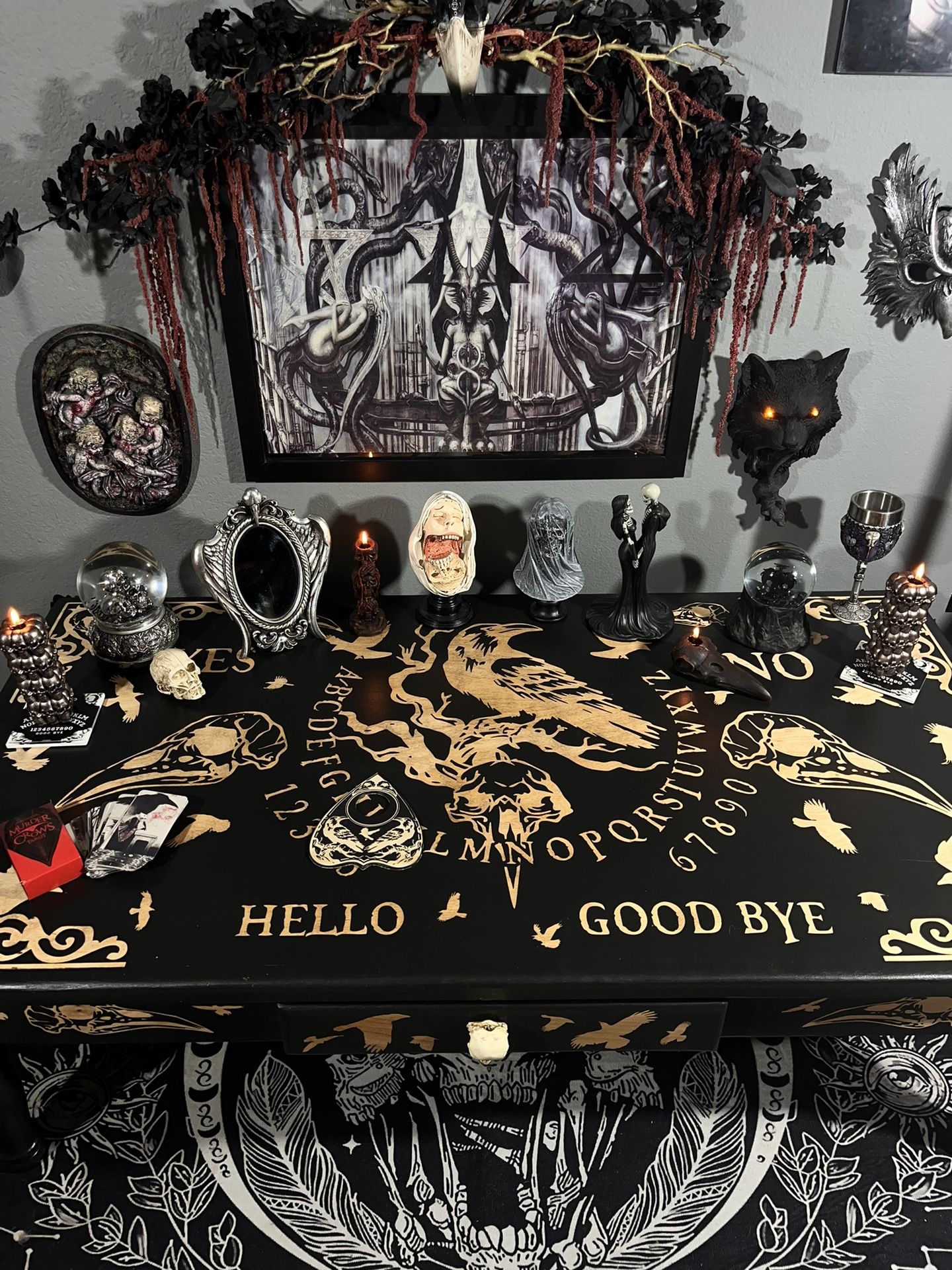 Gothic Ouija Board Table Set (Coffee & 2 End Tables)