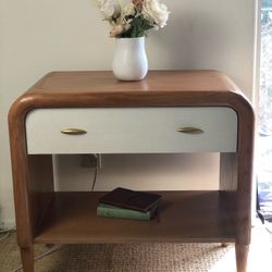 MCM Waterfall Nightstand End Table 