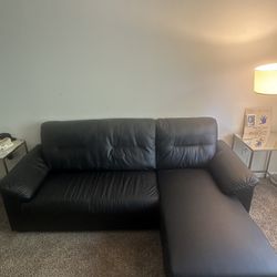 Black Leather Couch 