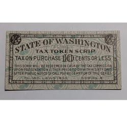 1935 Washington 1/5 Cent Tax token script 