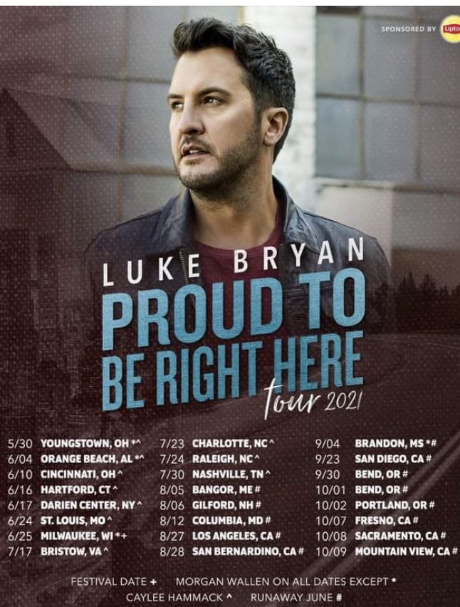 Luke Bryan Proud To Be Right Here Tickets