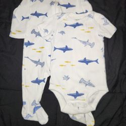 2 Piece Shark Sleep N Play Set 3-6 Months