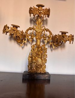 Antique Gilt Bronze Figural Candelabra