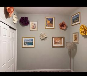 Framed photos & flowers