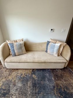 West Elm 86" Velvet Couch For Sale