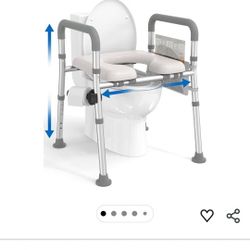 HOMLAND Raised Toilet Seat with Handles, Toilet Seat Riser for Seniors with Adjustable Height & Width, FSA HSA Eligible 400lb Handicap Elevated Toilet