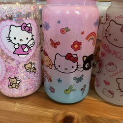 Hello Kitty Glass Cups 