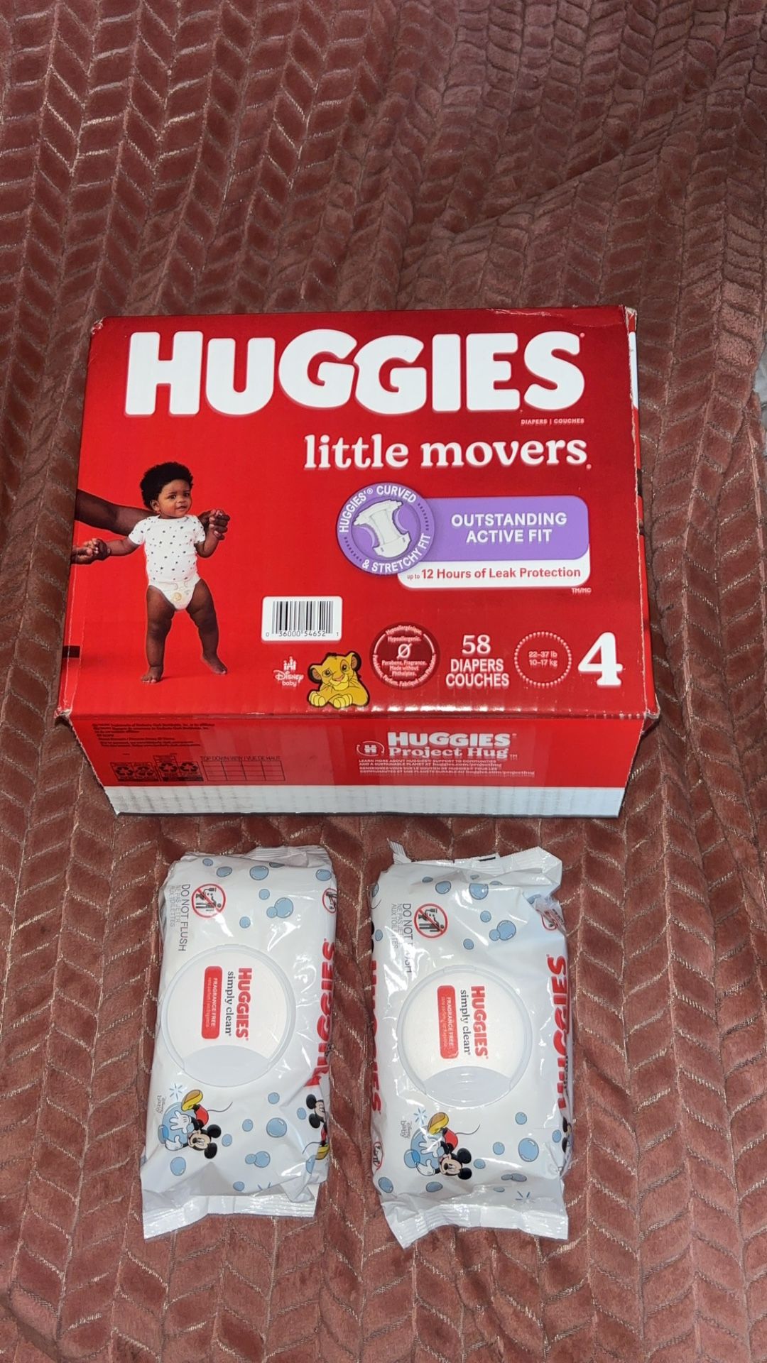 Huggies Size 4 With Wipes 