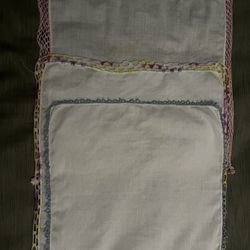 Vintage ladies embroidered cotton hanger handkerchiefs