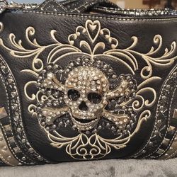 Purse - Skull & Bling - Black & Grey & Bling