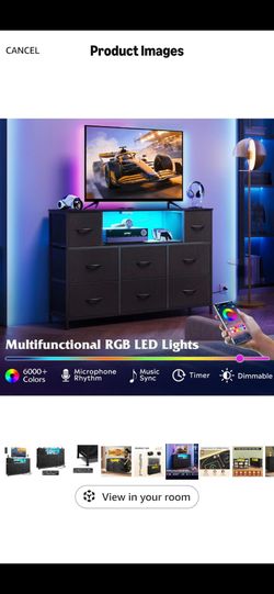 Black LED TV Stand / Dresser – Brand New
