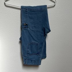Blue denim cargo pants