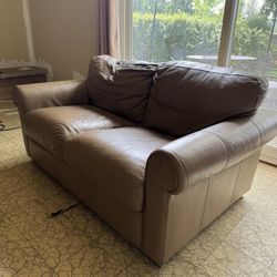 Beige Leather Couch And Loveseat FREE