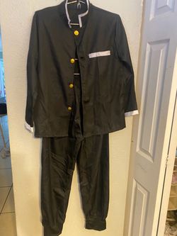 Black Cosplay Uniform Jacket and Pants Set