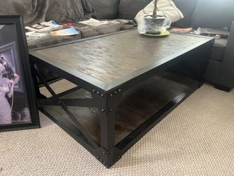 Industrial Coffee Table Solid & metal . Good Quality And Heavy . Pick Up Only .