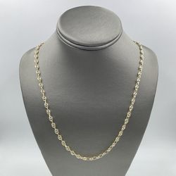 14KT YELLOW GOLD 23” HOLLOW GUCCI LINK CHAIN 12.7GR 4.8MM