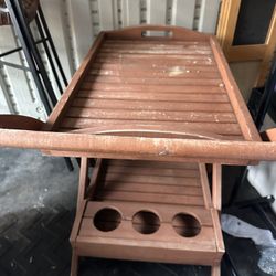 Wooden Serving Cart