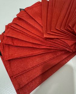 Beautiful Faux Silk Napkins – Sparkly Flame Red
