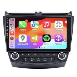Car Radio Stereo Honda Accord 7th 2003-2007, Wireless CarPlay Android Auto, Bluetooth, WiFi, GPS, 10 Inch QLED Touch Screen Head Units, Backup Camera