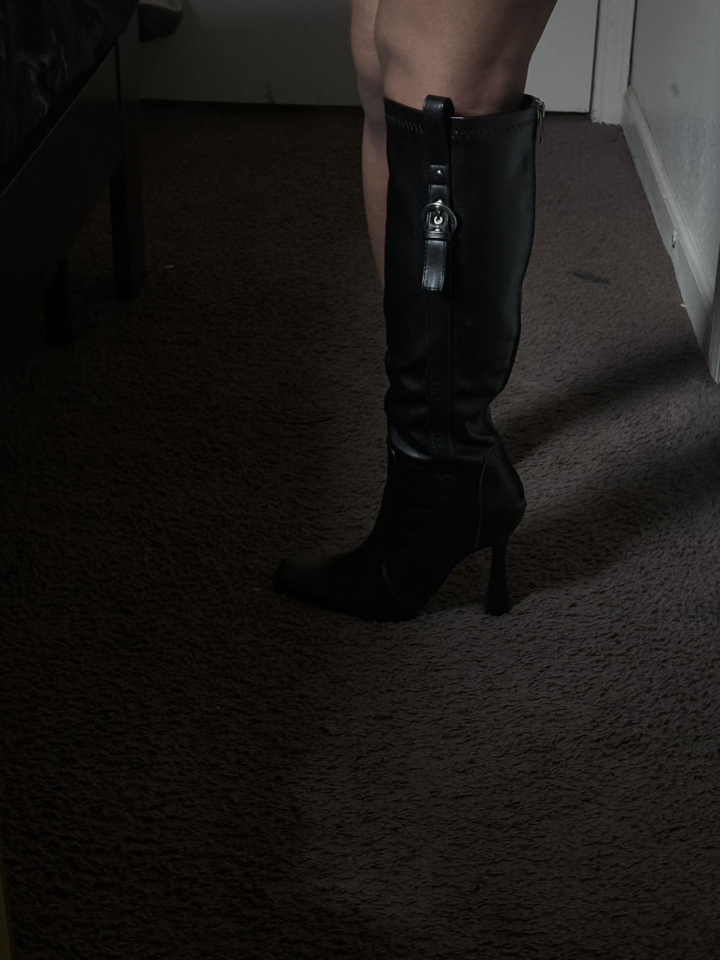 Black Boots With Belt Buckle Boots