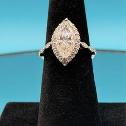 # 25. Gorgeous 3-Carat Moissanite Marquis Engagement Ring