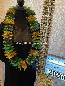 Money Graduation Leis With Flowers 
