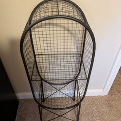 Black Metal Decorative Storage Unit With Shelves