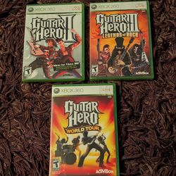 Guitar Hero Xbox 360 Bundle - GH3 BRAND NEW SEALED, GH2, World Tour CIB