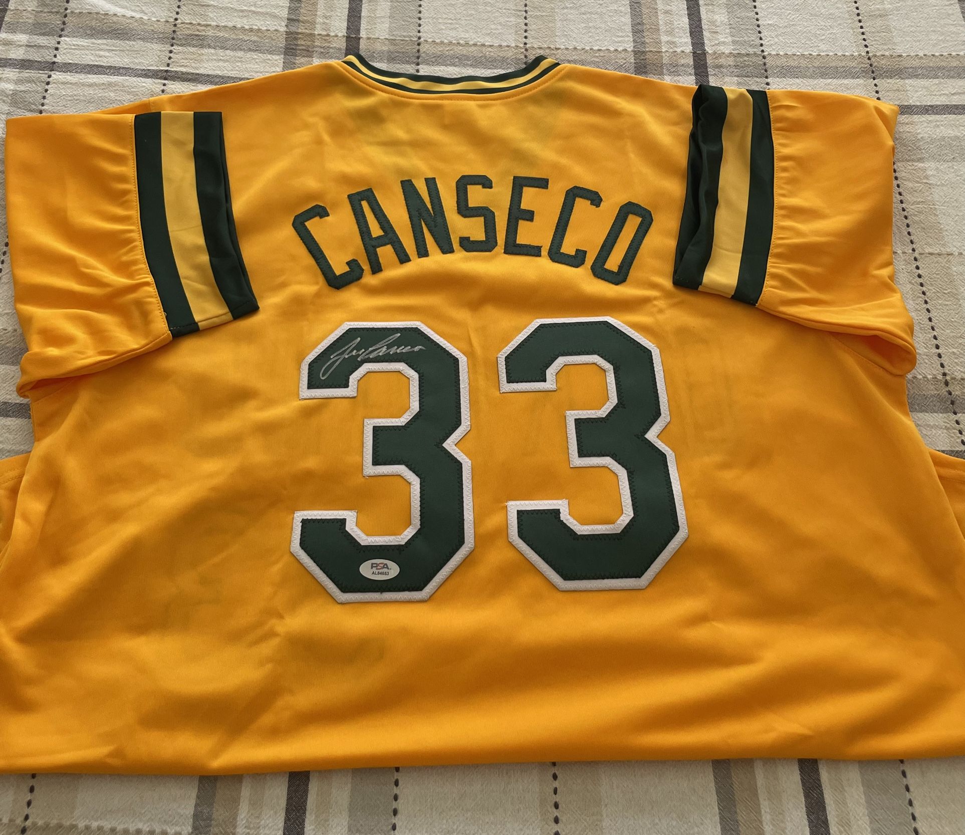 Jose Canseco Autographed Signed Pro Style Baseball Custom Jersey PSA COA