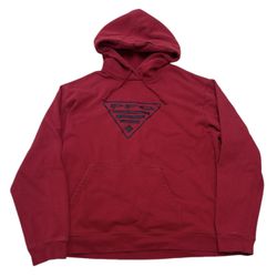 Columbia PFG Fleece Sweatshirt Men’s XXL Red Black Pullover Logo Hoodie Outdoor