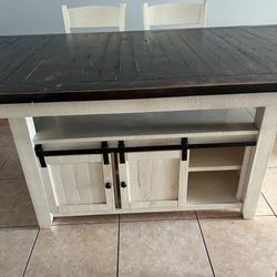 High Wooden Table 4 Chairs 