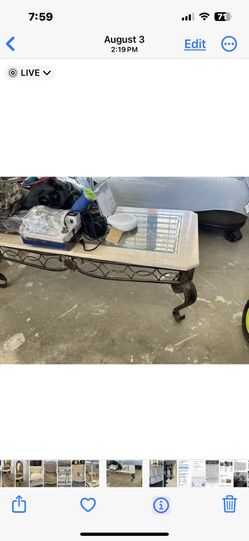 Coffee Table And Wrought Iron 
