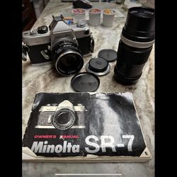 Minolta SR7 Camera with two lenses