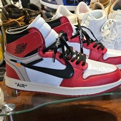 Off-white Jordan 1 high, ' BRED' SZ 12 & 13