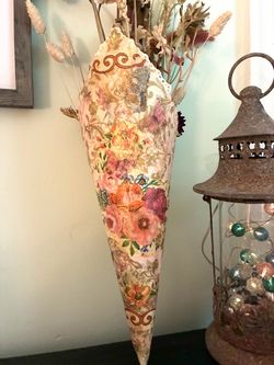 Handmade Decoupage Bouquet Holder